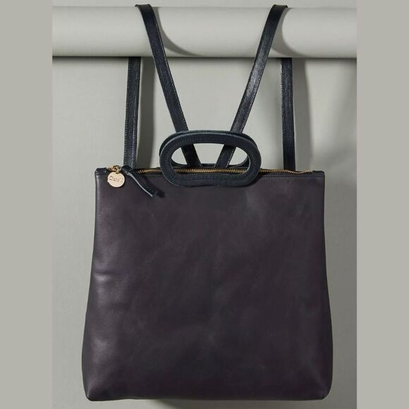 Clare V Marcelle Backpack in Black Leather Backpack Bag Work Bag - Picture 1 of 11